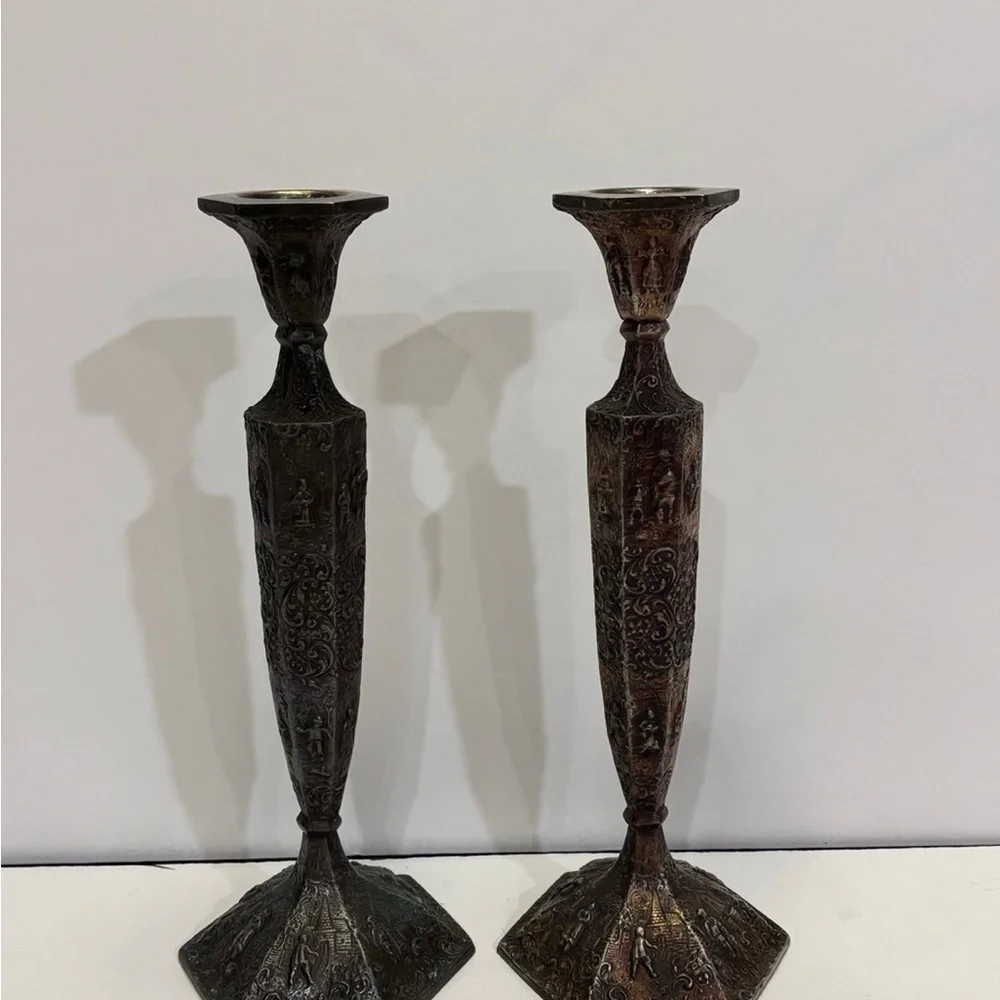 Silver Plated Candlesticks 12” in